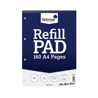 silvine ruled 5mm square headbound refill pad 160 pages a4 6 pack