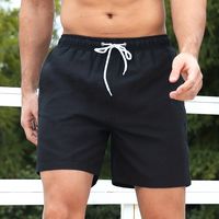 clasico diseno de pantalones cortos solidos para hombres con 2 bolsillos banadores casuales con cordon para vacaciones de verano en la playa o al aire libre