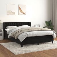 vidaxl cama box spring con colchon terciopelo negro 140x190 cm