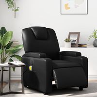 vidaxl sillon de masaje reclinable electrico cuero sintetico negro