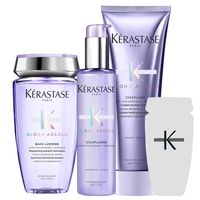 pack blond absolu - kerastase - bain lumiere 250 ml  cicaflash 250 ml  cicaplasme 150 ml