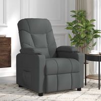 vidaxl sillon de masaje de tela gris oscuro