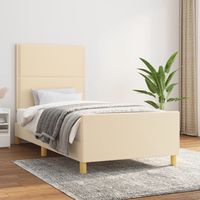 vidaxl estructura de cama sin colchon tela crema 100x200 cm