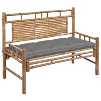 vidaxl banco de jardin con cojin bambu 120 cm