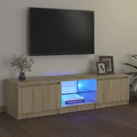 vidaxl armario tv con luces led roble sonoma 140x40x355 cm