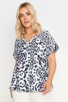 yours top de algodon rosa estampado ikat mujer curvy y tallas grandes yours