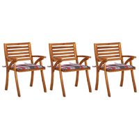 vidaxl sillas de comedor jardin con cojines 3 uds madera maciza acacia