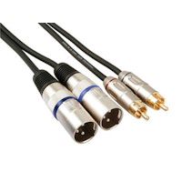 hq power pac150 cable de audio 1 m xlr 3-pin 2 x rca negro