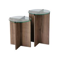 mesa de cafe efecto madera nueces 40x40 h60 cm