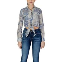 guess camisa ls adelaide bow w5gh03 wh4k2 para mujer