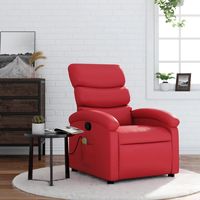 vidaxl sillon de masaje reclinable cuero sintetico rojo