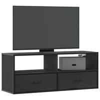 vidaxl mueble de tv madera de ingenieria y metal negro 100x31x395 cm