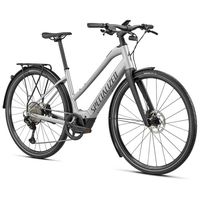 specialized bicicleta electrica turbo vado sl 50 step-through eq xl brushed aluminum  black reflective