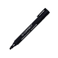 q-connect permanent marker pen chisel tip black pack of 10 - kf26042