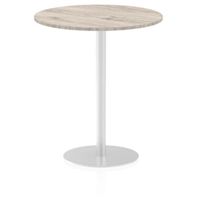 italia 1000mm poseur round table grey oak top 1145mm high leg