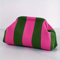 bolso de mano a rayas para mujeres elegante bolso de banquete bolso de noche de bloques de color