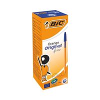 bic orange ball pen fine 08mm tip 03mm line blue pack 20