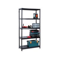 barton 5 tier plastic shelving 1840x900x400mm black g09045