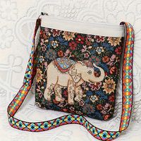 bolso de hombro con patron de elefante de estilo etnico bolso cruzado clasico texturizado para mujeres