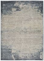 alfombra en viscosa azul y beige 140x200 cm