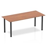 impulse 1800mm straight table walnut top black post leg