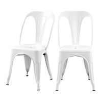 silla de metal blanco mate juego de 2