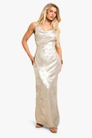 vestido maxi metalico metallics