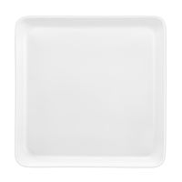 plato llano cuadrado x6 porcelena blanco