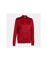 chaqueta de futbol joma championship vi mujer rojo negro