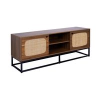 soporte de tv de madera y cana redondeada 140cm natural