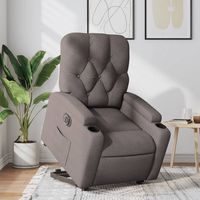 vidaxl sillon electrico reclinable elevable de tela gris taupe