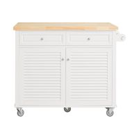 carrito de cocina multiusos con tablero extensible madera blanco