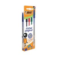 bic cristal ballpoint pen medium assorted pack of 4 516834