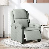 vidaxl sillon reclinable electrico de terciopelo gris claro