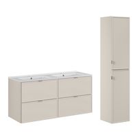 set de muebles lavabo encastrado y columna estratificado 120cm