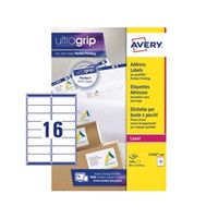 avery addressing labels laser jam-free 16 per sheet - l7162-100