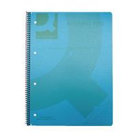 q-connect spiral bound polypropylene notebook 160 pages a4 blue 5 pk