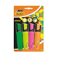 bic marking highlighter chisel tip assorted pack of 4 943647