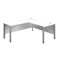 1600x800 goal post left hand return desk white-silver