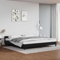 vidaxl estructura de cama con cabecero sin colchon negro 200x200 cm