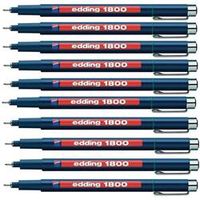 edding 1800 profipen technical pen ultra fine black 10 pack