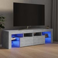 vidaxl mueble de tv con luces led gris hormigon 140x365x40 cm