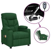 vidaxl sillon de masaje electrico tela verde oscuro