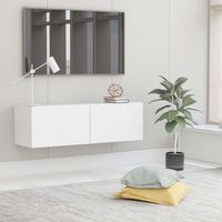 vidaxl mueble para tv pared madera contrachapada blanco 100x30x30 cm