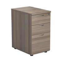 mezzo desk high 3 drawer pedestal - 600 deep - grey oak - tesdhp3go