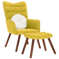 vidaxl sillon de relax con taburete terciopelo amarillo