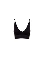 top only vicky rib seamless v- negro mujer