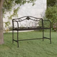 vidaxl banco de jardin de dos plazas 104 cm acero negro