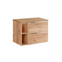 mueble bajo lavabo 2 nichos estratificado marron