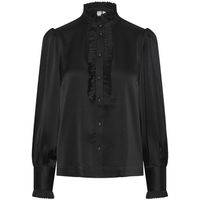 yas blusa yas frilla shirt ls - black para mujer